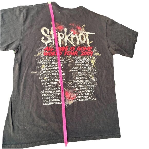 2009 Slipknot All Hope Is Gone World Tour Anvil Mens Black Graphic T Shirt Large - Picture 15 of 15